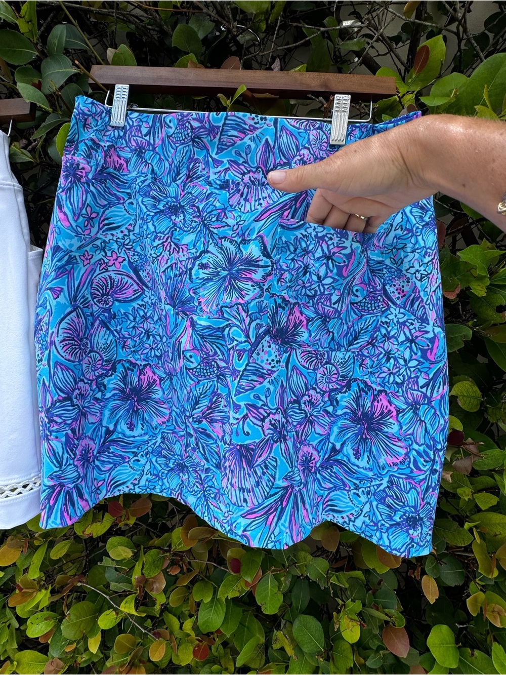 Lilly Pulitzer Blue Floral Stretch Women's Skirt